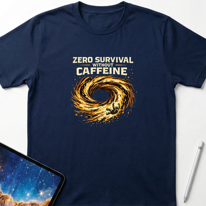 Zero Survival Without Caffeine T-Shirt Navy