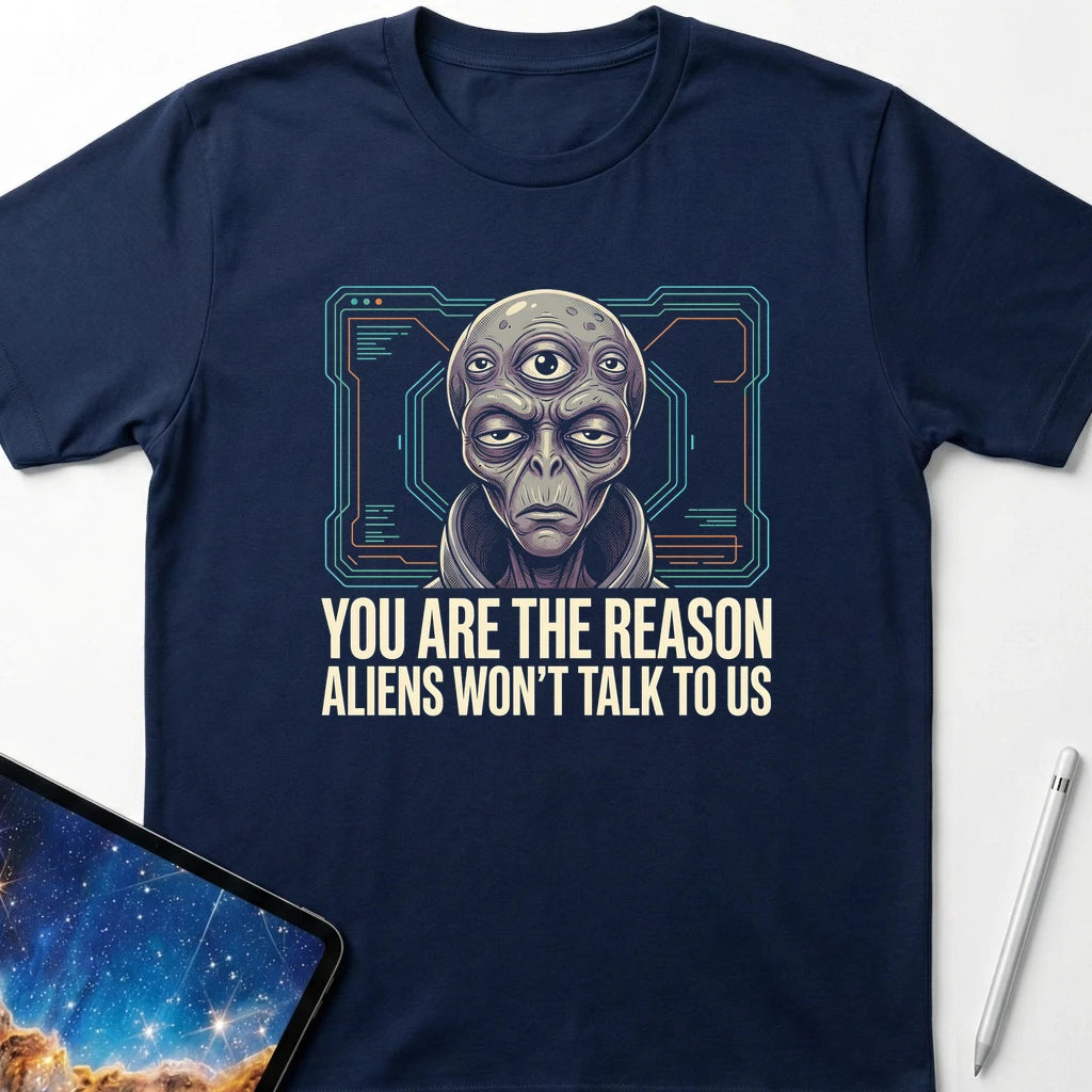 Aliens Won't Talk T-Shirt Navy