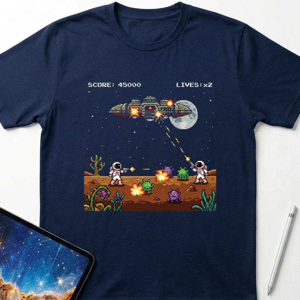 16-bit Space War T-Shirt Navy