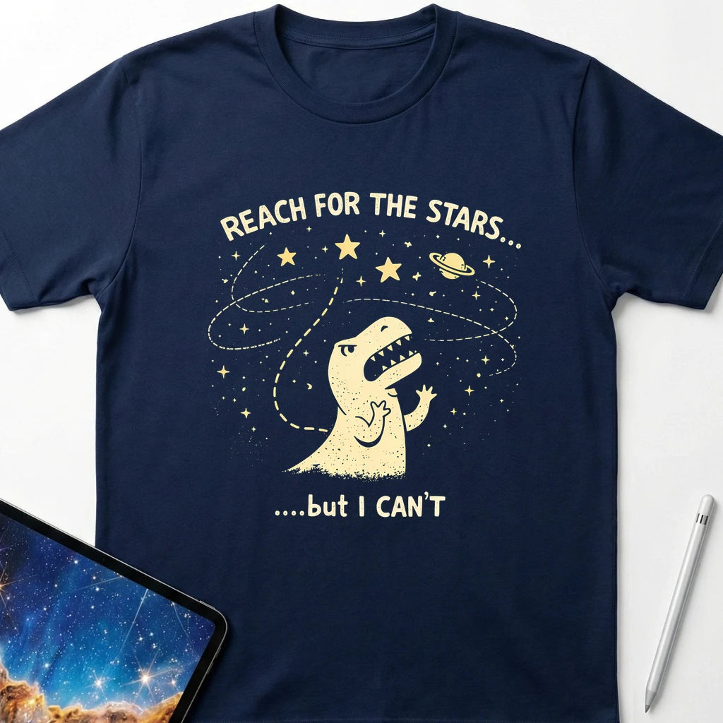 Dino Can't Reach for the Stars T-Shirt Navy