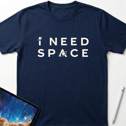 I Need Space Typographic T-Shirt Navy