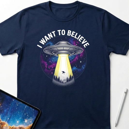 I Want to Believe T-Shirt Navy