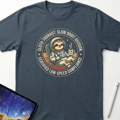 Sloth-tronaut Slow Orbit T-Shirt Dark Heather
