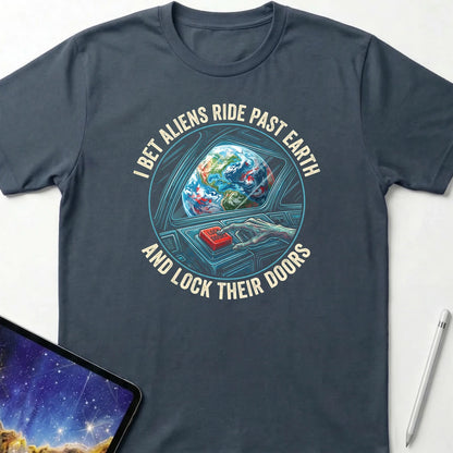 Alien Ride Past T-Shirt Dark Heather