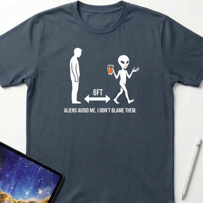 Aliens Avoid Me T-Shirt Dark Heather