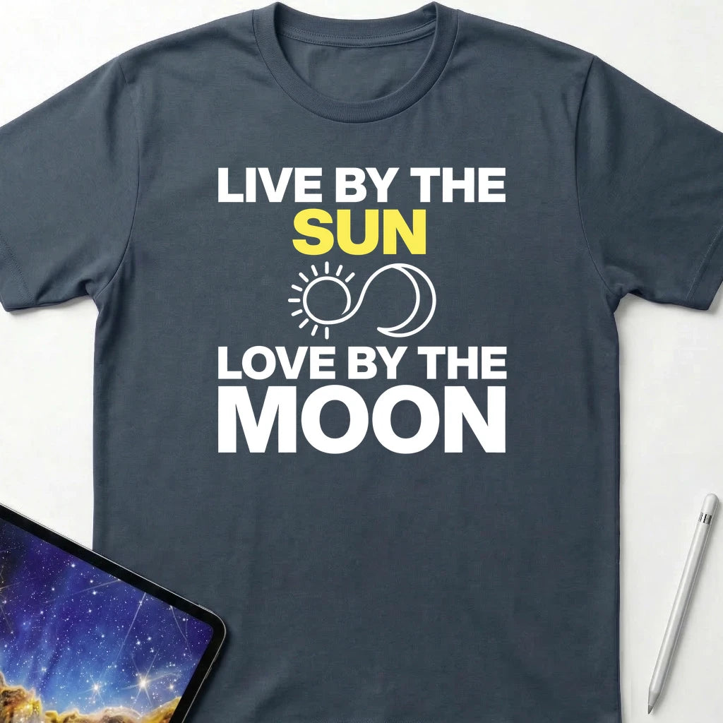 Live By The Sun Love By The Moon T-Shirt Dark Heather