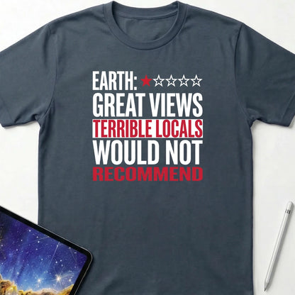 Earth 1 Star Rating T-Shirt Dark Heather