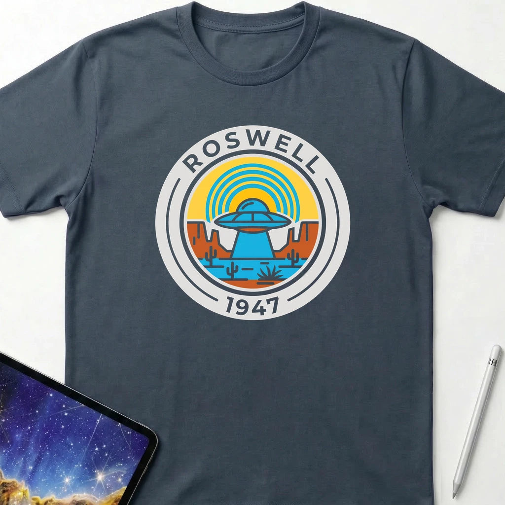 Roswell 1947 Shield T-Shirt Dark Heather