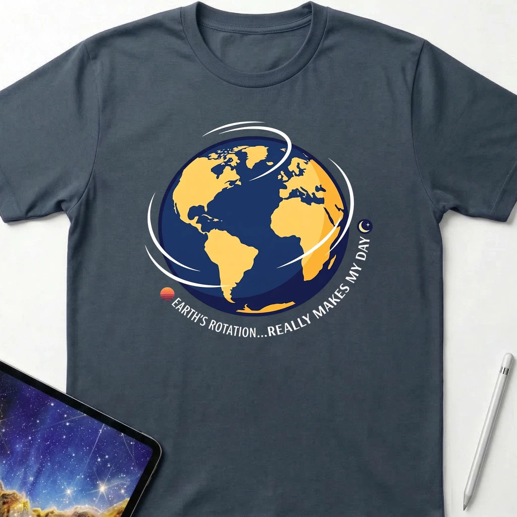 Earth's Rotation Makes My Day T-Shirt Dark Chocolate