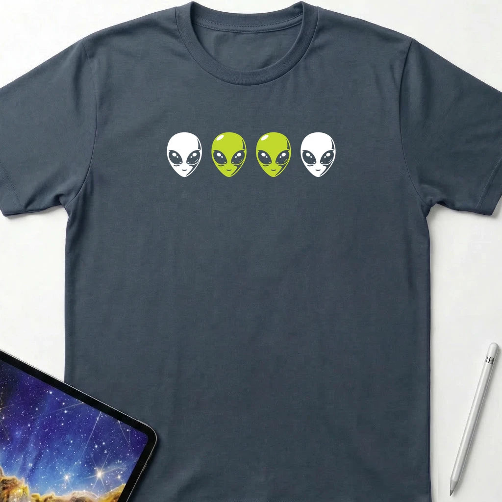 Alien Heads T-Shirt Dark Heather