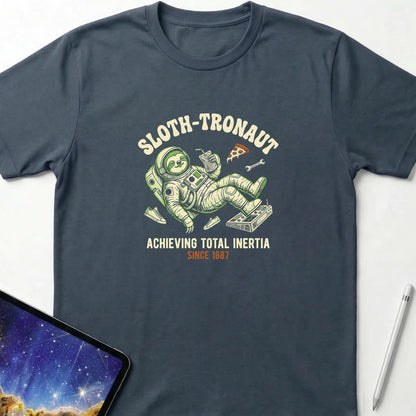 Sloth-tronaut Total Inertia T-Shirt Dark Heather