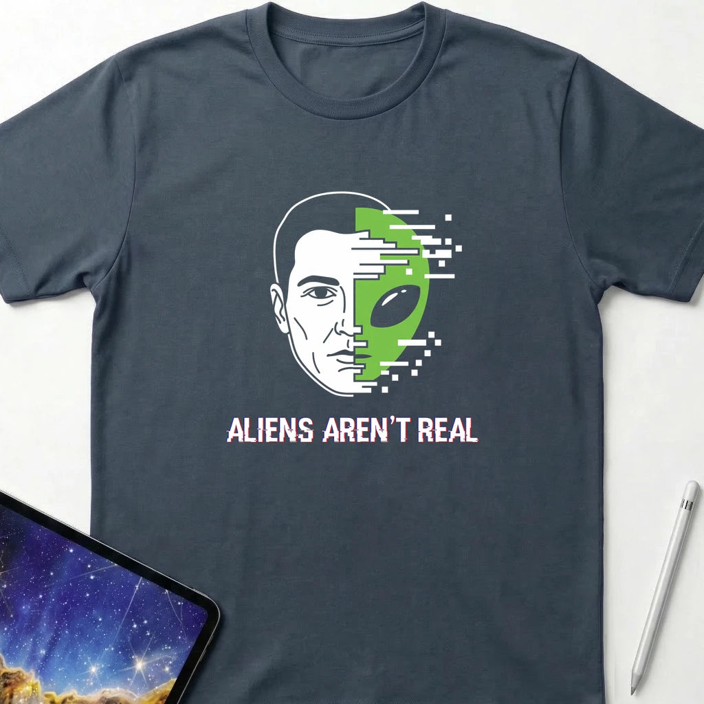 Aliens Aren't Real T-Shirt Dark Heather