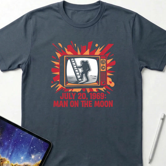 Man On The Moon T-Shirt Dark Heather