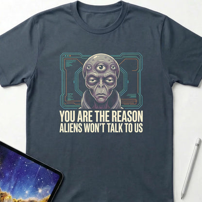 Aliens Won't Talk T-Shirt Dark Heather