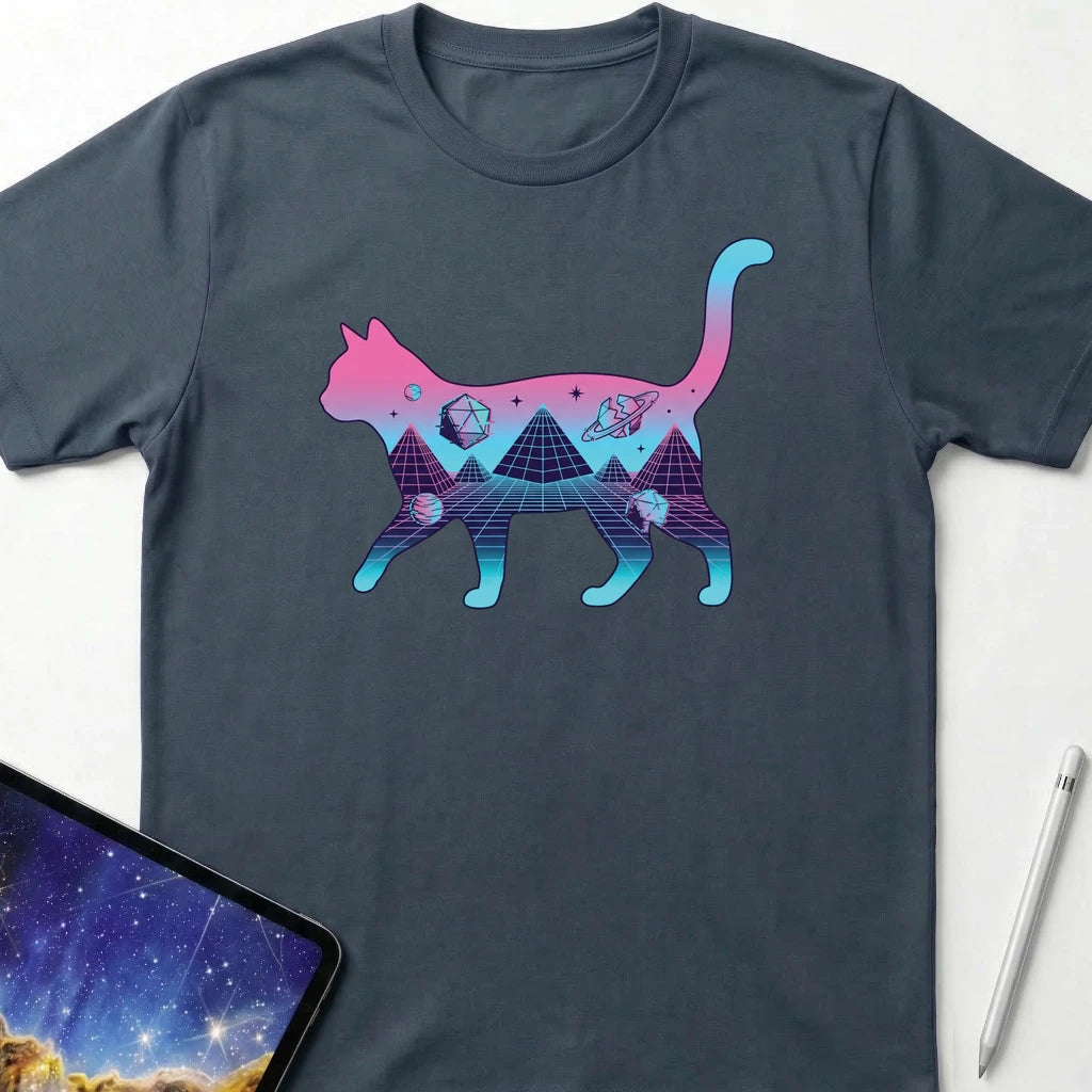Retro-Futuristic Feline Dark Heather