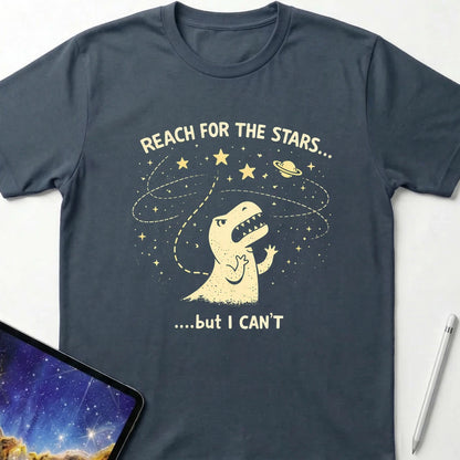 Dino Can't Reach for the Stars T-Shirt Dark Heather