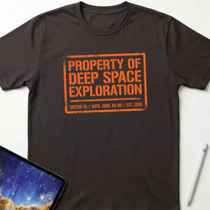Deep Space Exploration T-Shirt Dark Chocolate