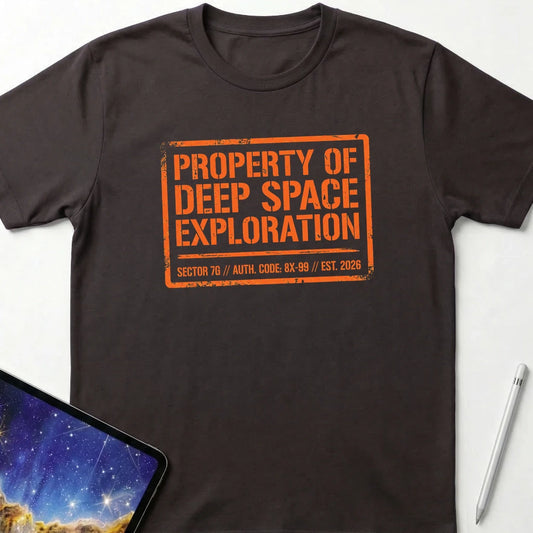 Deep Space Exploration T-Shirt Dark Chocolate