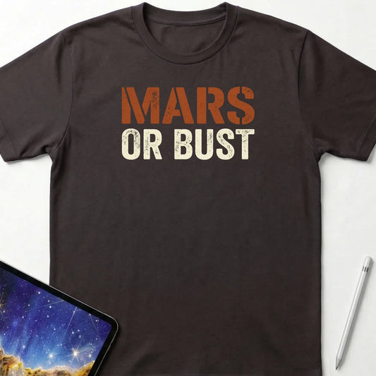 Mars or Bust T-Shirt Dark Chocolate