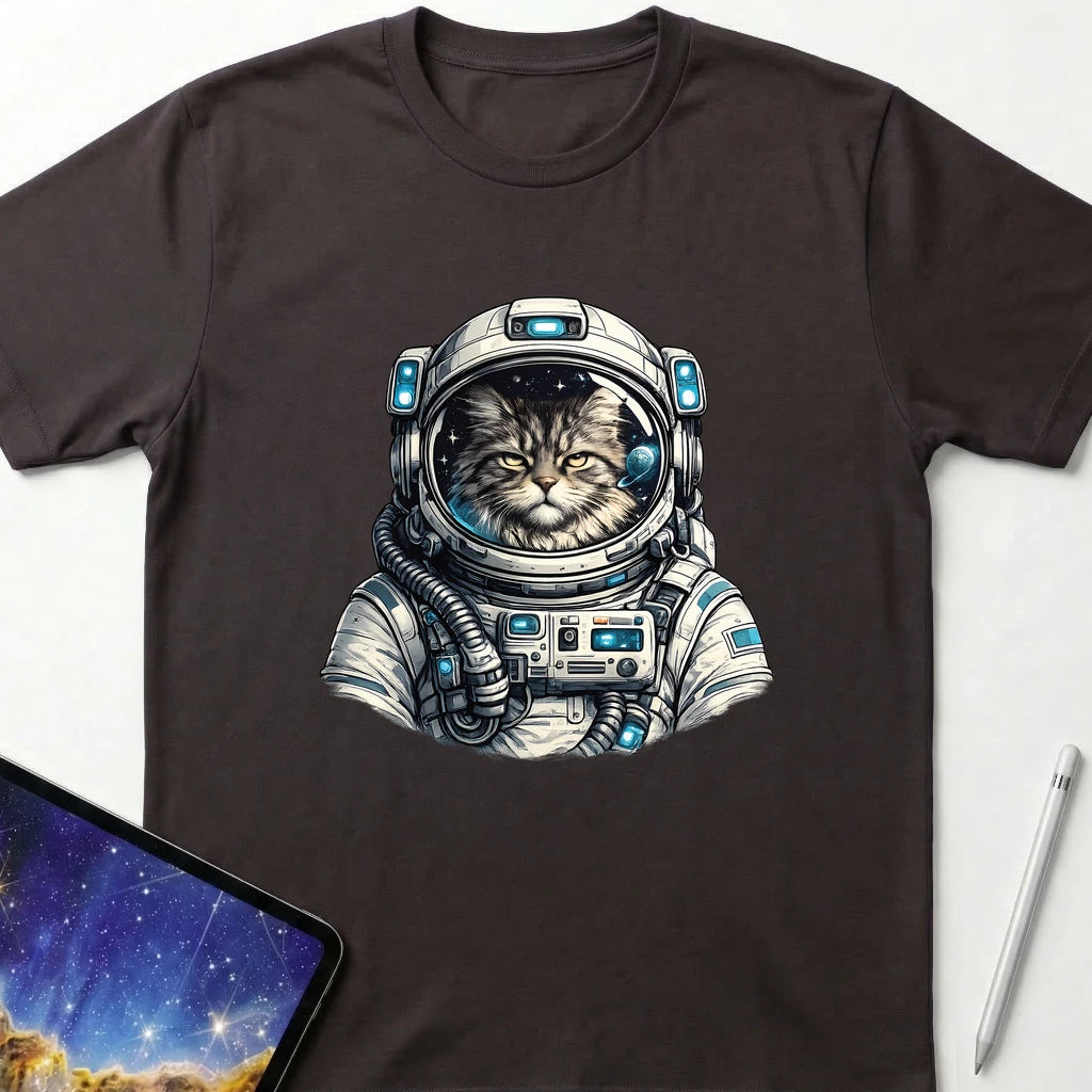 Houston, Purr-blem T-Shirt Dark Chocolate