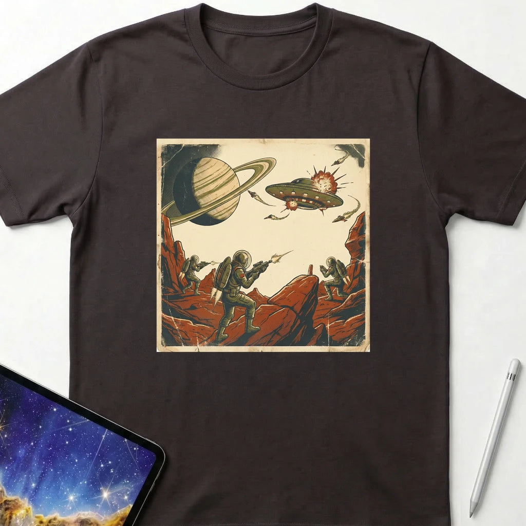Space Battle T-Shirt Dark Chocolate