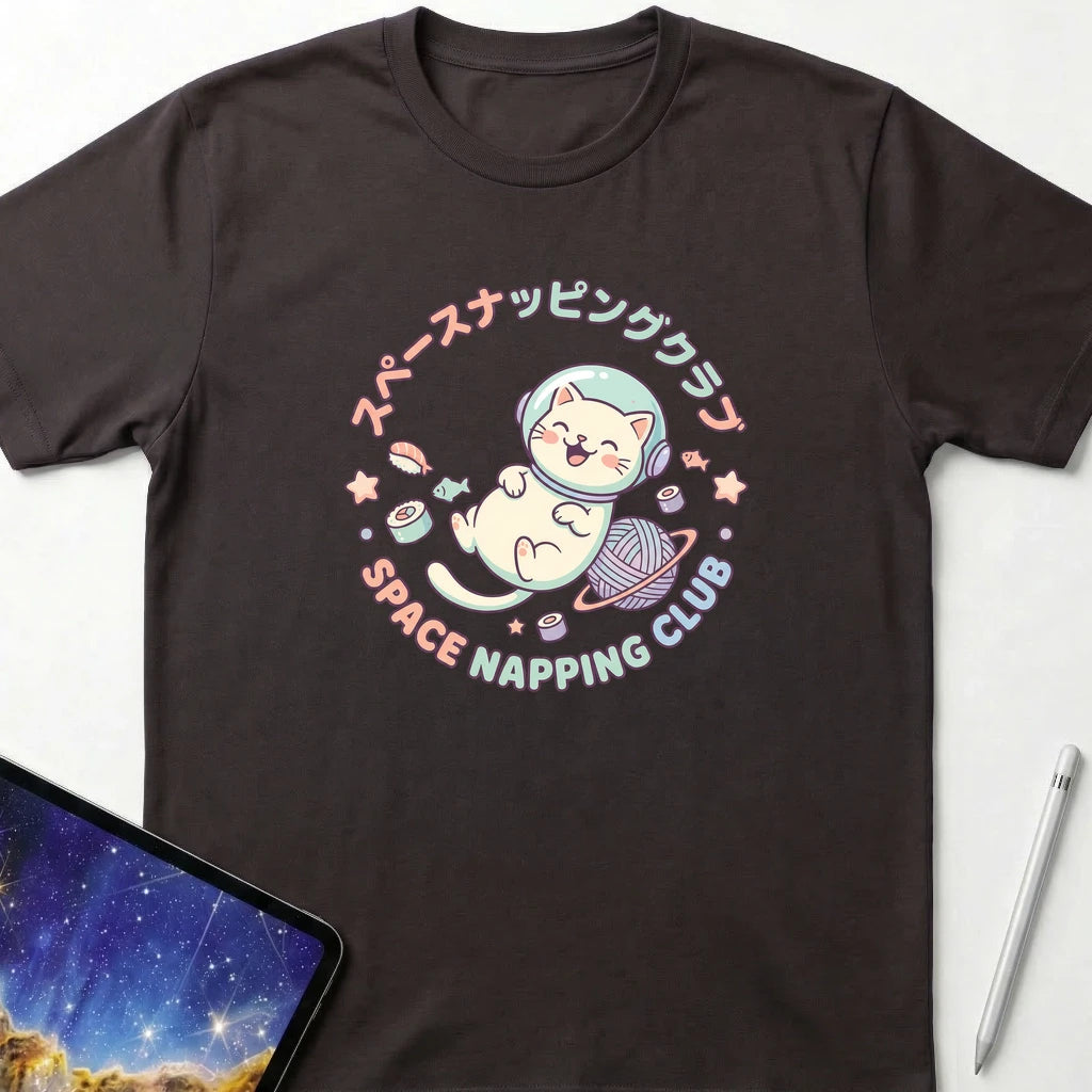 Space Napping Club T-Shirt Dark Chocolate