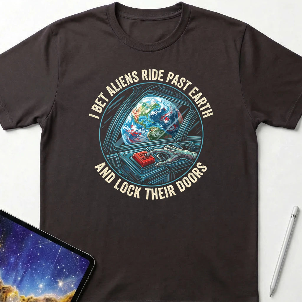 Alien Ride Past T-Shirt Dark Chocolate