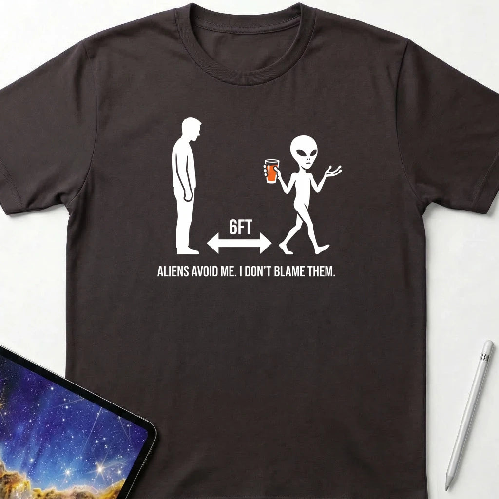 Aliens Avoid Me T-Shirt Dark Chocolate