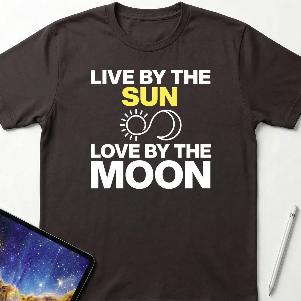 Live By The Sun Love By The Moon T-Shirt Dark Chocolate