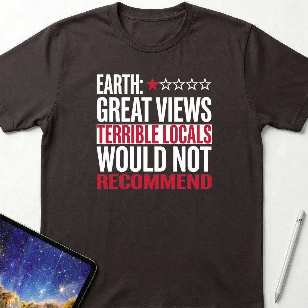 Earth 1 Star Rating T-Shirt Dark Chocolate
