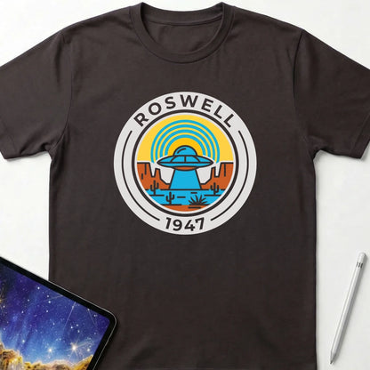 Roswell 1947 Shield T-Shirt Dark Chocolate