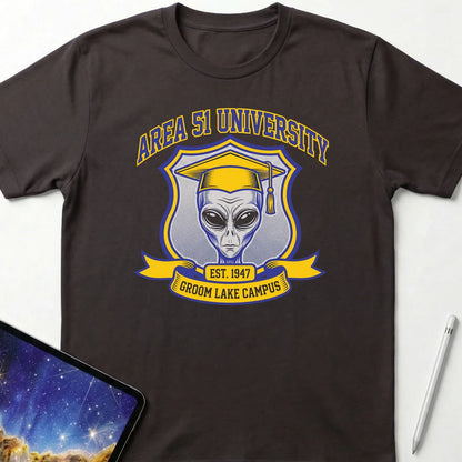 Area 51 University T-Shirt Dark Chocolate
