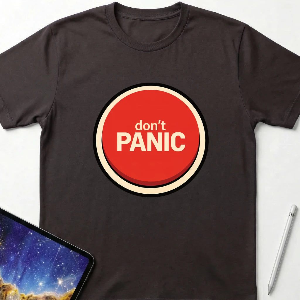 Don't Panic T-Shirt Dark Chocolate