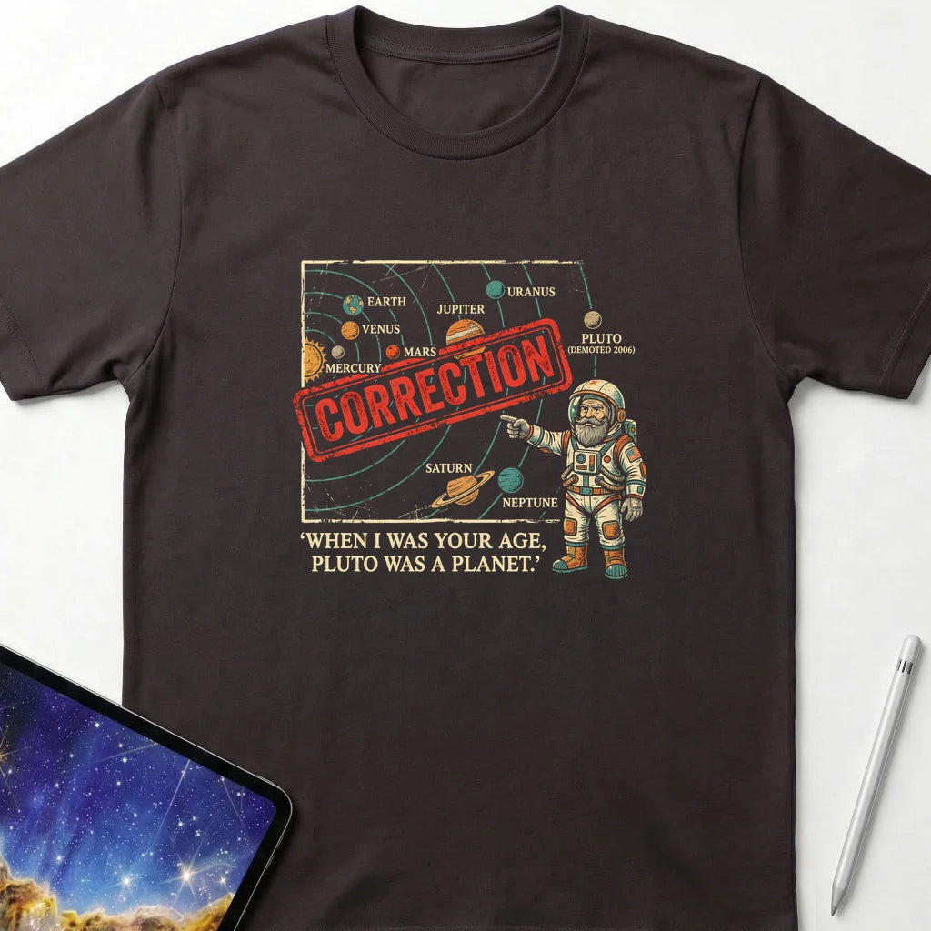 Pluto was a Planet T-Shirt Dark Chocolate