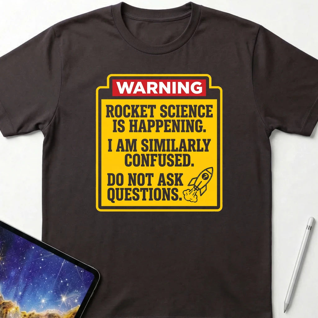 WARNING Rocket Science T-Shirt Dark Chocolate