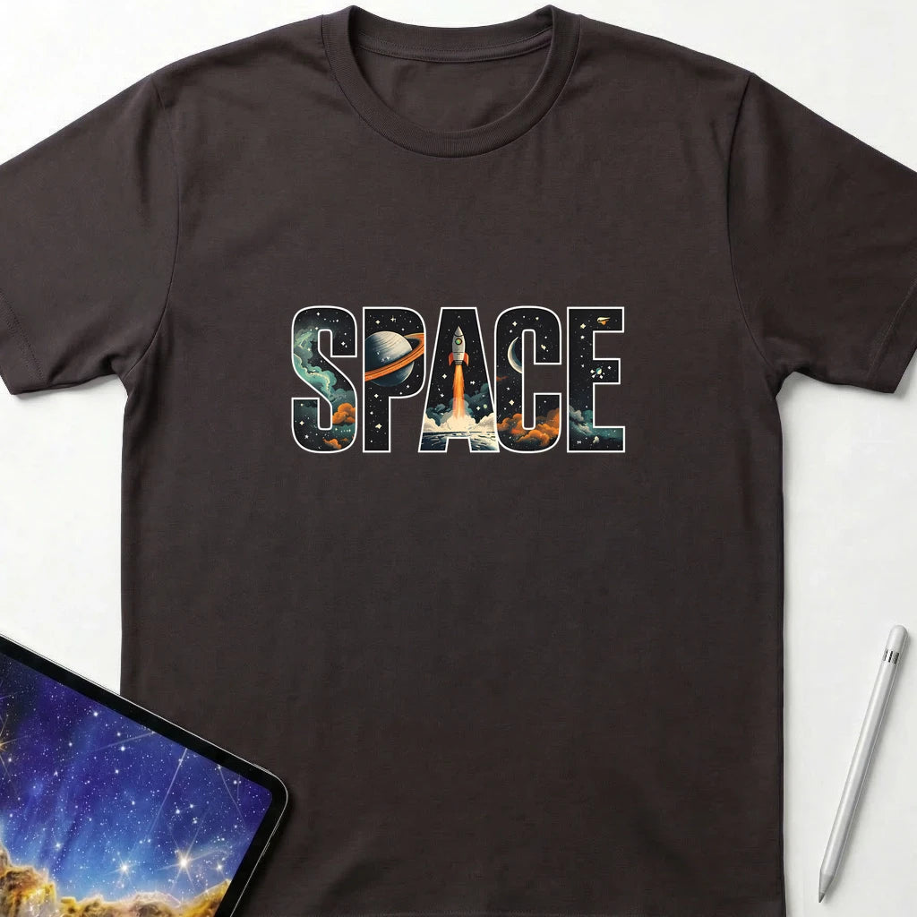 Window Into Space T-Shirt Dark Chocolate