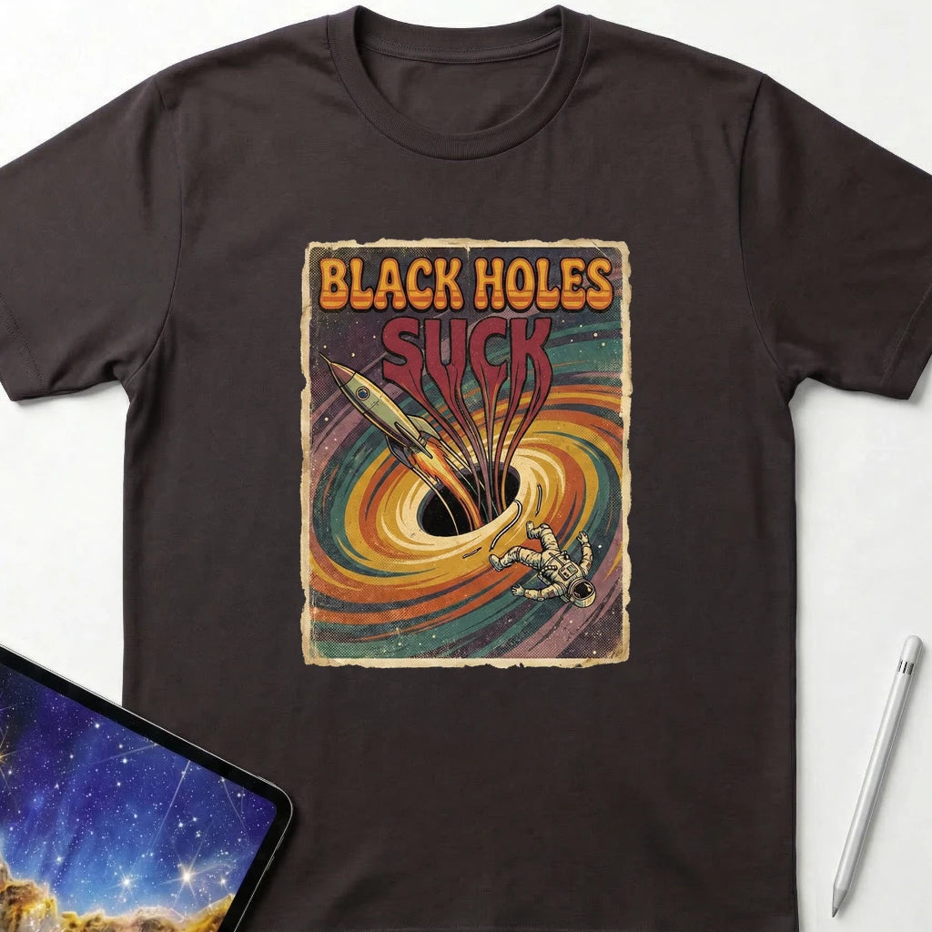 Black Holes Suck T-Shirt Dark Chocolate
