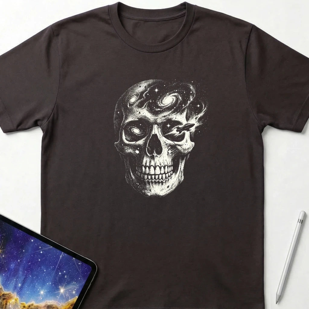Nebula Star Skull T-Shirt Dark Chocolate