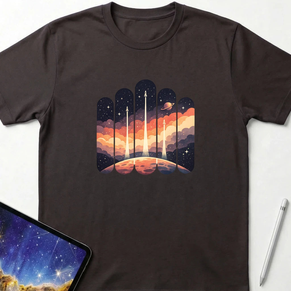 Pillars of Orbit T-Shirt Dark Chocolate