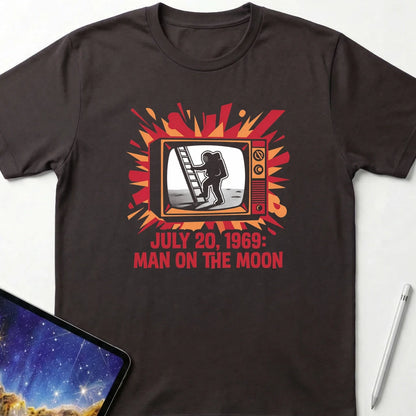 Man On The Moon T-Shirt Dark Chocolate