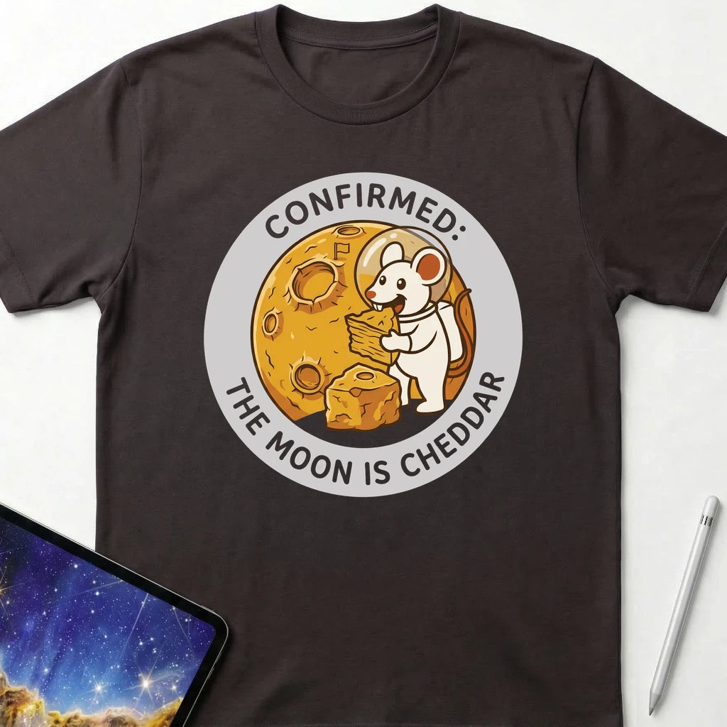 The Moon is Cheese T-Shirt Dark Chocolate