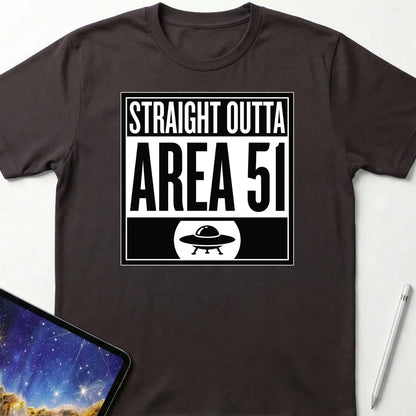 Straight Outta Area 51 T-Shirt Dark Chocolate