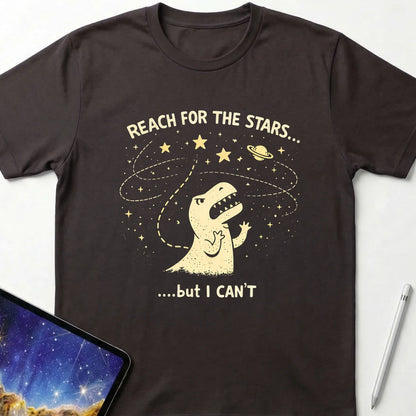 Dino Can't Reach for the Stars T-Shirt Dark Chocolate