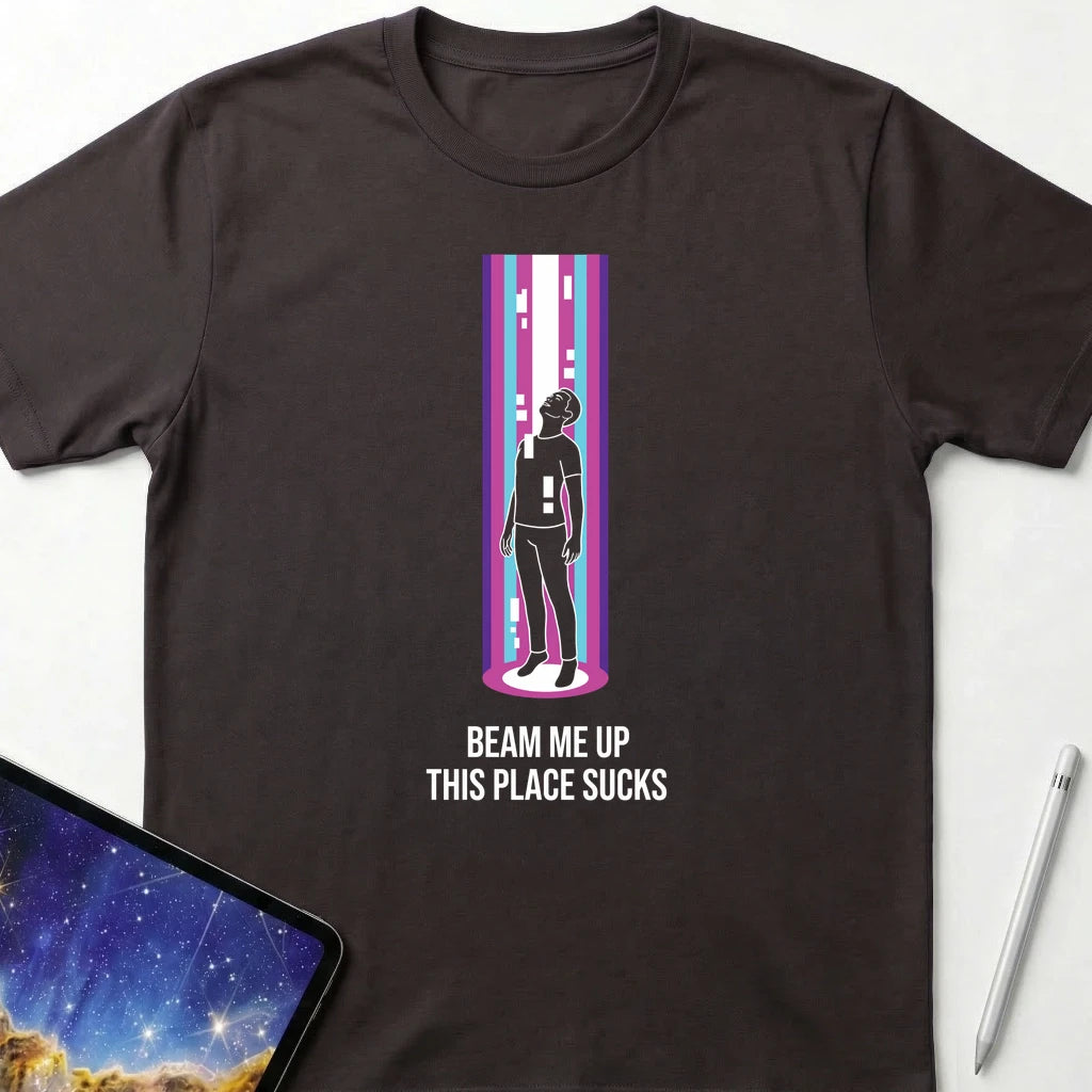 Beam Me Up T-Shirt Dark Chocolate