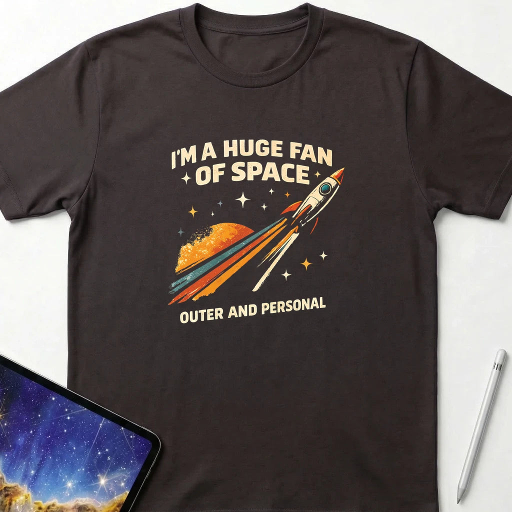I'm a Huge Fan of Space T-Shirt Dark Chocolate