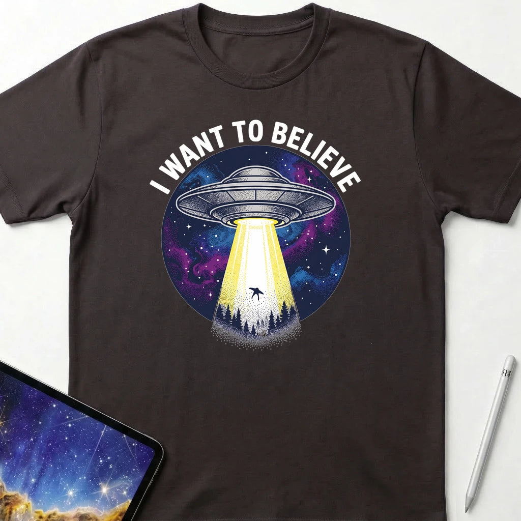 I Want to Believe T-Shirt Dark Chocolate