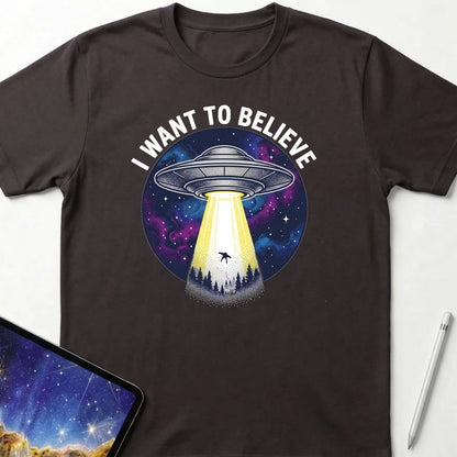 I Want to Believe T-Shirt Dark Chocolate