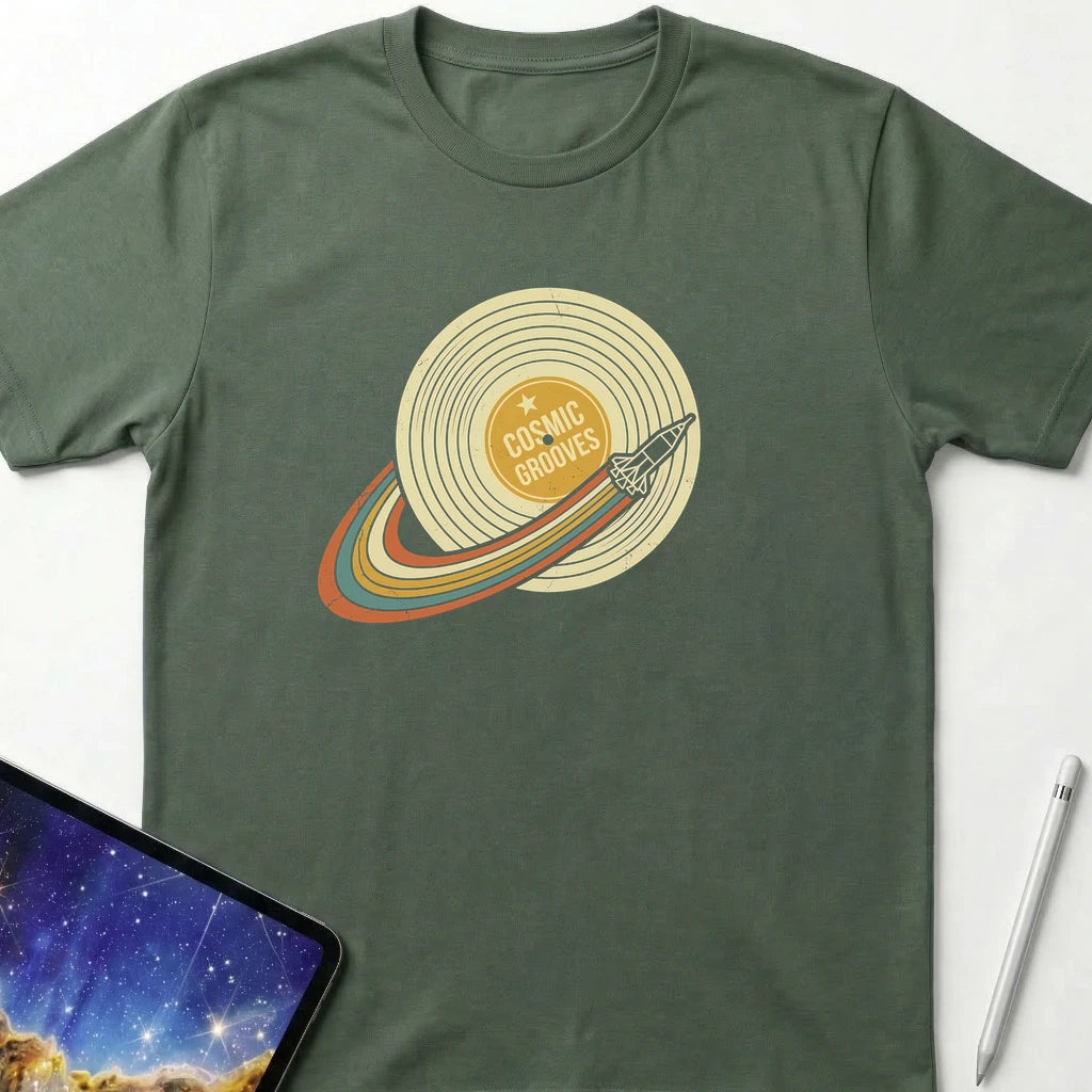 Cosmic Grooves T-Shirt Military Green