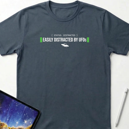 Easily Distracted by UFOs T-Shirt Dark Heather