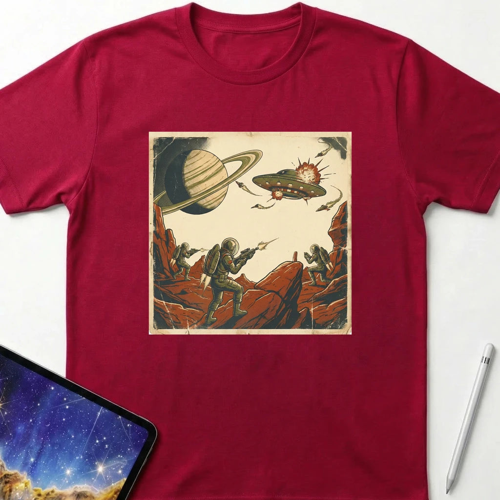 Space Battle T-Shirt Red